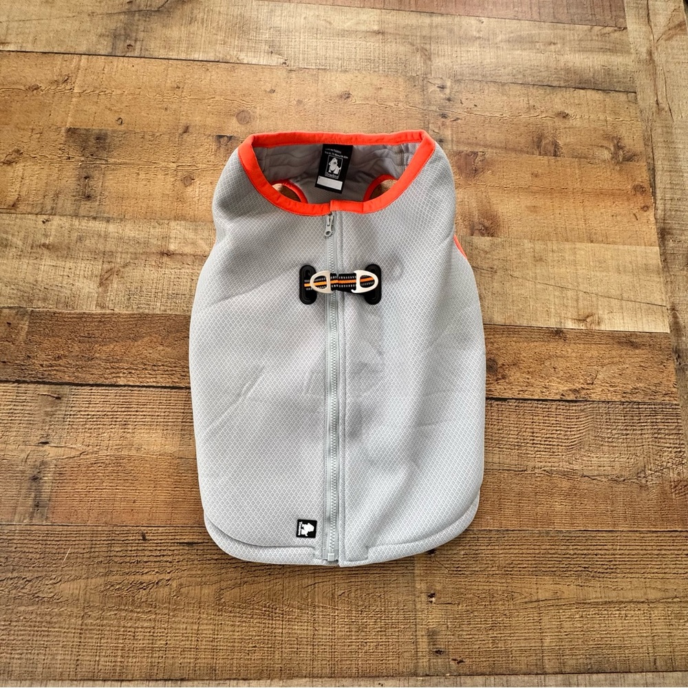 Truelove Dog Cooling Vest Harness Jacket Gray with Orange Trim for Visibility